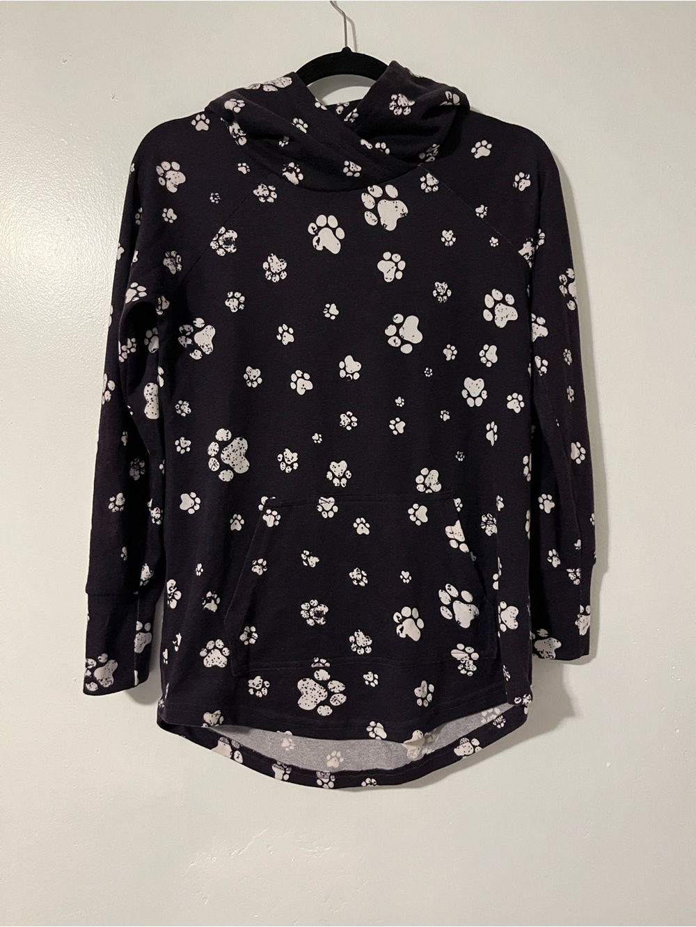 LuLaRoe Black Paw Print Amber Hoodie - Pullover